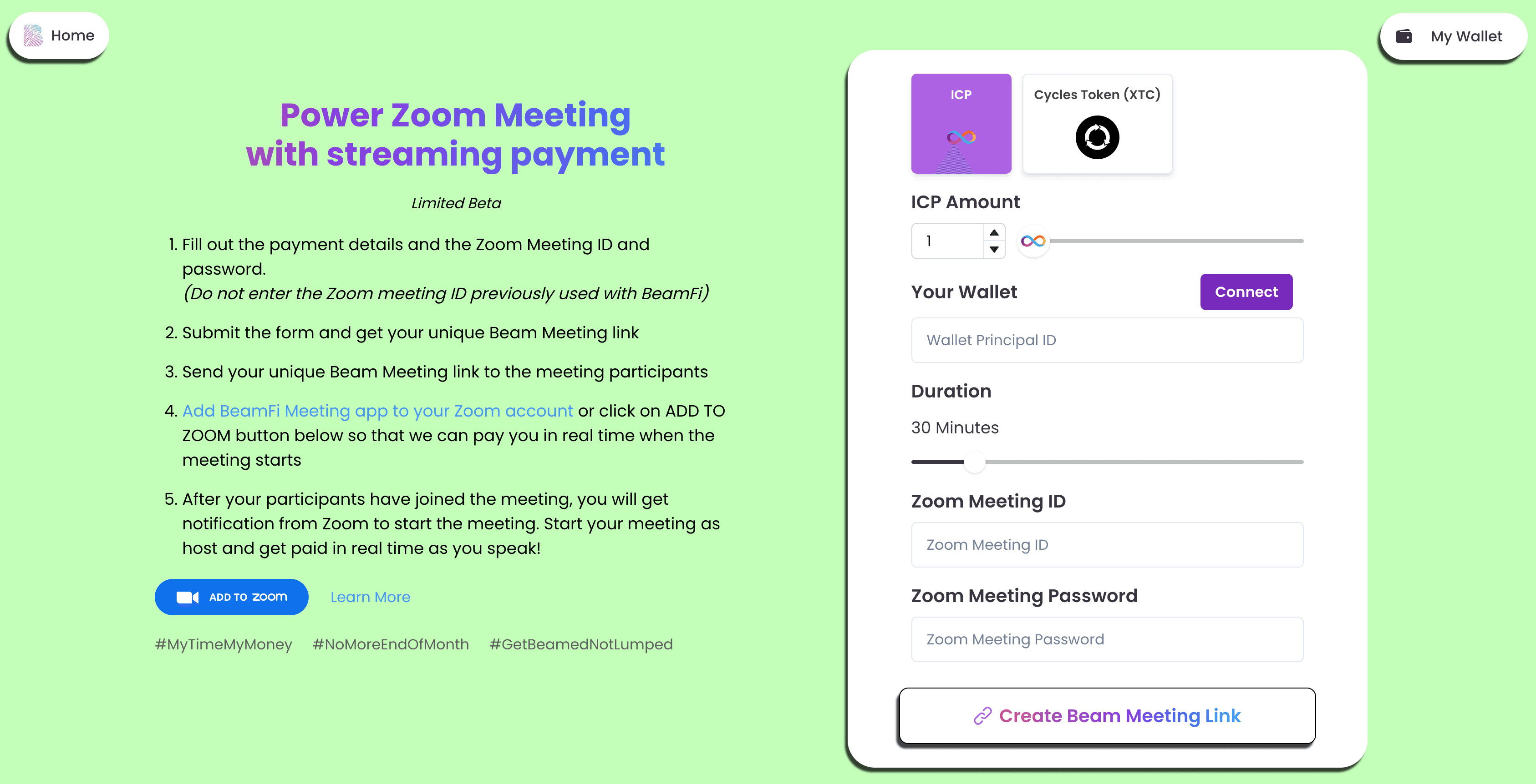 BeamFi Meeting App